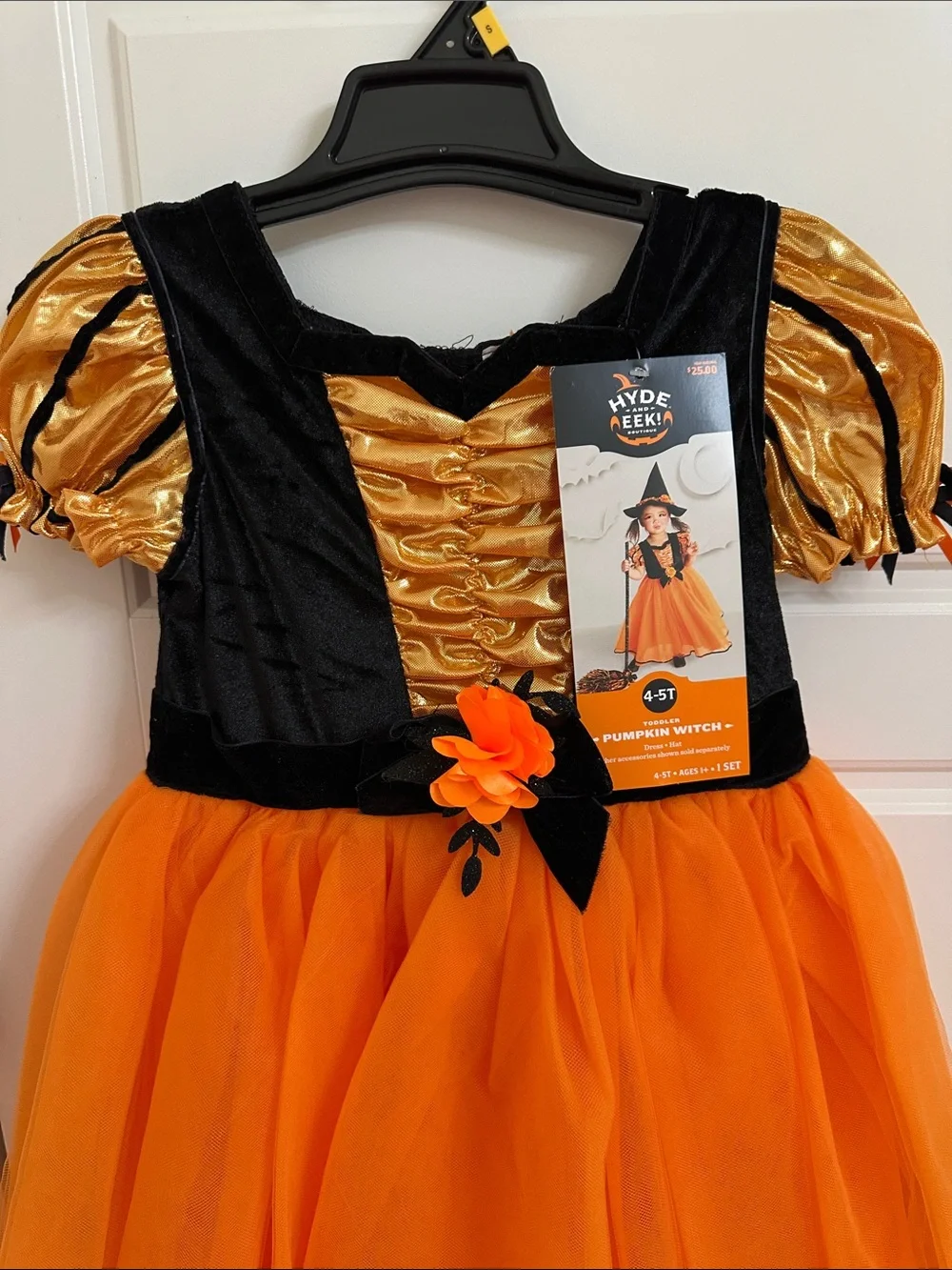 Pumpkin Patch Kids Halloween Costume Dress - Orange & Black